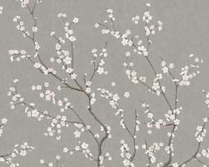 Sakura_Grigio caldo - Carta da parati